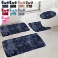 thumbnail image 1 of Dvkptbk Mixed Colors Bath Mats 4 Set Bathroom Rugs For 4 Pcs Toilet Mats Universal Soft Comfortable Water Absorption Non-Slip Thick Machine Washable Easy Dry Dark Color, 1 of 7
