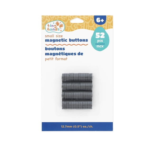 TINY HANDS Round Magnetic Buttons 12.7 mm (1/2 in), 52-Pack, 12 mm (0.47 in)