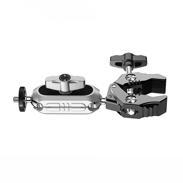 Aluminum Alloy Action Camera Bike Mount, Camera Mounts Clamp Mount Handlebar Adapter Mount 1.5kg Load Capacity with Dual 360Rotatable Ball Head with Adapter