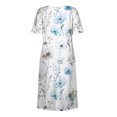 thumbnail image 4 of HomeGardon Liquidation de Robes d'Été! Robes pour Femmes 2025, Robes d'Été Décontractées pour Femmes à Col Rond, Manches Courtes, Fermeture Éclair, Pliantes, à Imprimé Floral, S-TTG, 4 of 5
