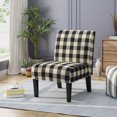thumbnail image 1 of Chaise d’accent de Ferme Rembourrée Traditionnelle Kassi, Damier noir, 1 of 6