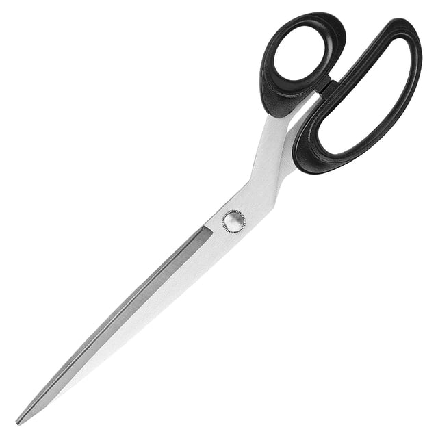 A Stainless Steel Scissors With Plastic Handle Large Size Fabric Leather Cutting Scissors For Household Office Use Multi-Purpose Sharp Sewing Scissors