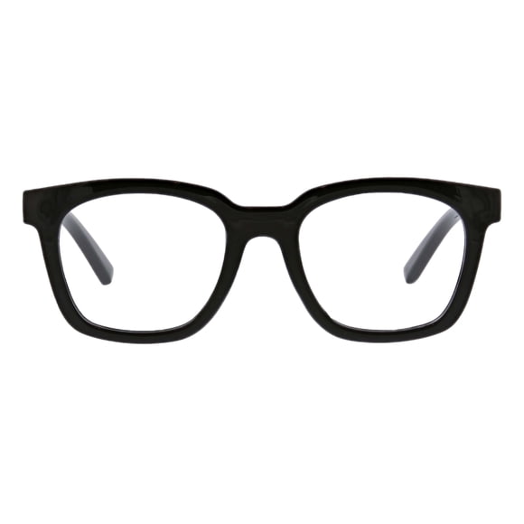 Peepers by PeeperSpecs Women's to The Max Oversized Soft Square Progressive Blue Light Blocking Glasses Black 1.50 + 1.5