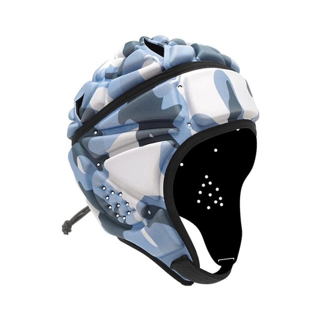 YOPTOP Mult-Color Soft Rugby Helmet Headguard Headgear for Soccer Scrum Cap Soft Protective Helmet for Kids Adults 23”-25”,camouflagelightblue
