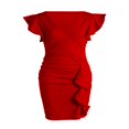 thumbnail image 4 of MesaSe Femmes d'Été Près du Cou Manches Robe V Swing Robe avec Poches Couleur Unie une Seule Pièce, 4 of 9