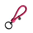 thumbnail image 3 of Leather Braided Woven Rope Keychain Lovely DIY Bag Hanging Pendant Exquisite Key Chain Car Keyring Holder Metal Jewelry for Men Rose Red, 3 of 9
