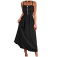 thumbnail image 1 of XZNGL Long Summer Dress for Women Summer Suspender Sling Dress Button Solid Casual Long Dress Casual Summer Dress for Women Long Dress for Women Summer Casual Dress for Women Summer, 1 of 8