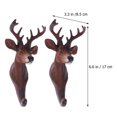 thumbnail image 2 of 2pc Wall Hangers Animal Storage Hooks Deer Head Hooks Key Hanging Hooks, 2 of 8