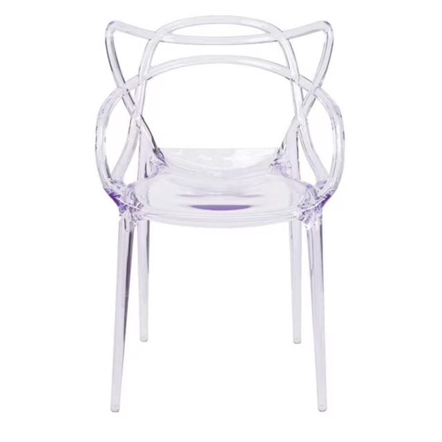Heavenly Collection Ensemble de 2 Chaises de Salle à Manger en Plastique avec construction en Polypropylène Moulé transparent, Dotées d'Un Siège Ergonomique transparent, d'Accoudoirs Intégrés et d'Un design Empilable, Idéal pour des Sièges de Salle à Manger Ou de Bureau Durables et Stylés dans les Espaces Modernes.