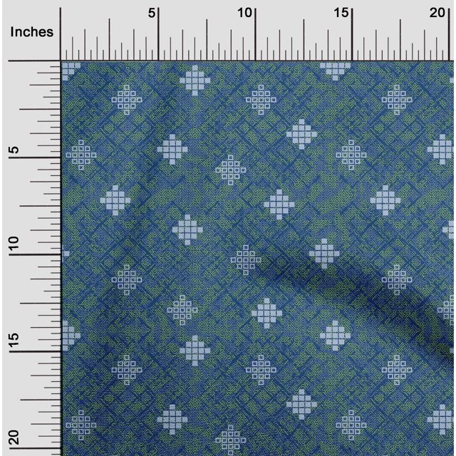 oneOone Silk Tabby Royal Blue Fabric Geometric Texture Craft Projects Decor Fabric Printed By The Yard 42 Inch Wide