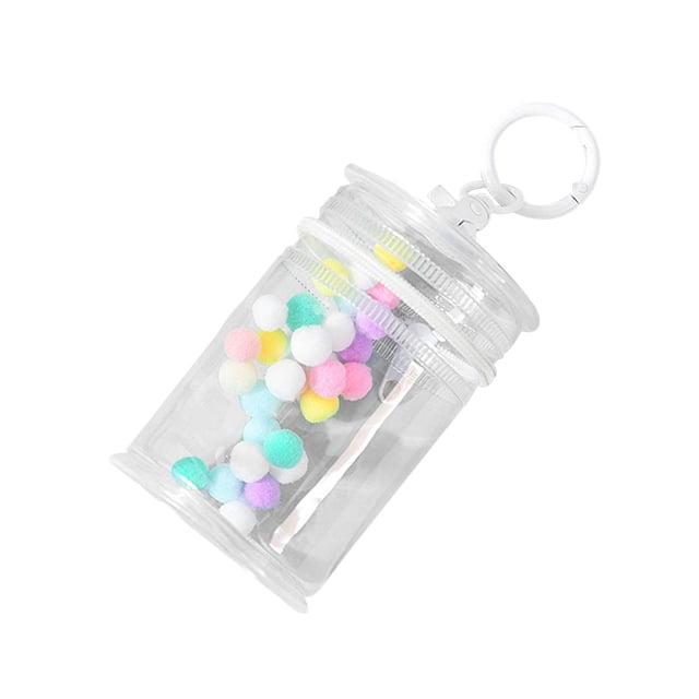 Esquirla Clear Figure Display Bag Mini Doll Pouch Keychain Portable Doll Storage Case White with