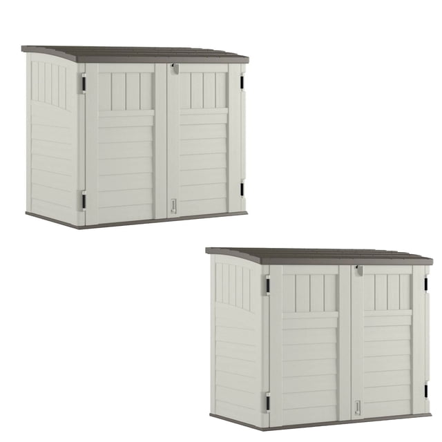 Suncast Remise de Rangement en Résine 53 x 31,5 x 45,5 Po avec Plancher Renforcé (Lot de 2)
