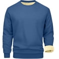 thumbnail image 4 of Yuyuzo Mens Crewneck Sweatshirts Fleece Sherpa Lined Pullover Tops Winter Warm Basic Thick Solid Color Sweat Shirts, 4 of 6