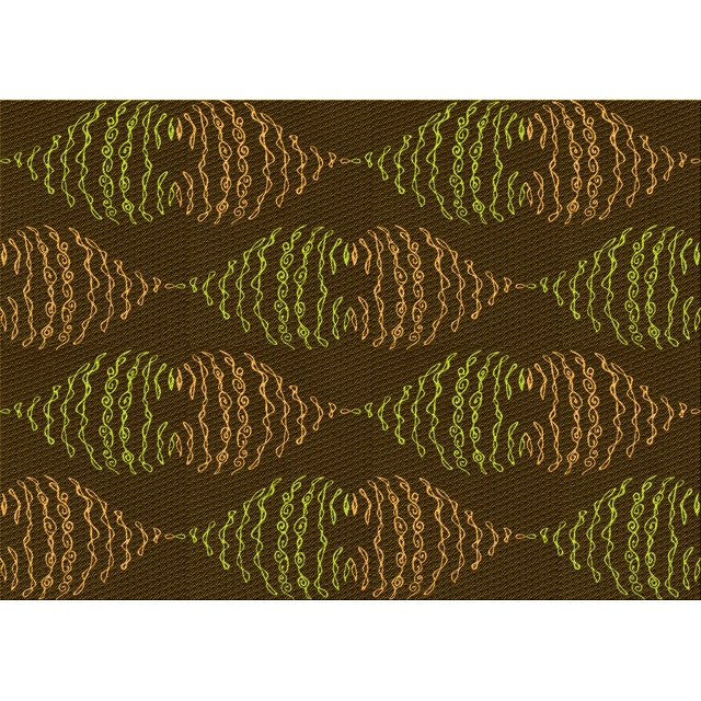 Ahgly Company Machine Washable Indoor Rectangle Transitional Dark Yellow Green Area Rugs, 2' x 5'