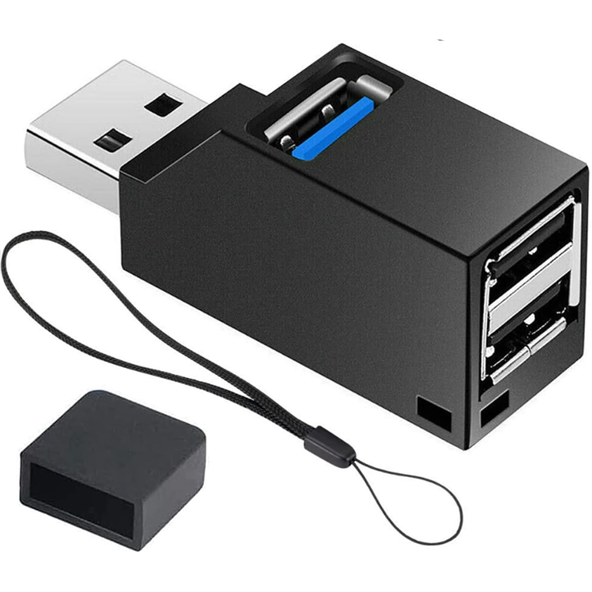 USB Hub,3 Port High Speed Splitter Plug and Play Bus Powered for MacBook, Mac Pro/Mini, iMac, Surface Pro, XPS, Notebook PC, USB Flash Drives, Mobile HDD, USB Radiator, Scanner, Mobile Phone (Black)