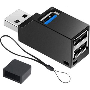 USB Hub,3 Port High Speed Splitter Plug and Play Bus Powered for MacBook, Mac Pro/Mini, iMac, Surface Pro, XPS, Notebook PC, USB Flash Drives, Mobile HDD, USB Radiator, Scanner, Mobile Phone (Black)