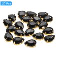 thumbnail image 3 of Unique Bargains 20Pack Teardrop Sew on Rhinestone - 18x13mm Glass Teardrop Crystal Rhinestones in Gold Prong Setting (Black), 3 of 7
