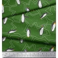 thumbnail image 3 of Soimoi Green Silk Fabric Penguin Ocean Print Sewing Fabric Yard 42 Inch Wide, 3 of 3