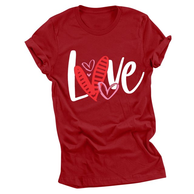 Birdeem Women Valentines Day Print T- Fashion Comfortable Female Blouses Tops