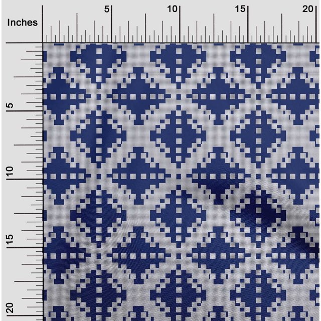 oneOone Viscose Chiffon Fabric Check Kasuri Decor Fabric Printed BTY 42 Inch Wide