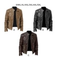 thumbnail image 4 of Thinsony Cotton Mens Motorbike Jacket Windproof Warm Multi Front Pockets Wide Application Motorcycle Jacket brown M, 4 of 6
