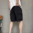 thumbnail image 4 of Mens Shorts, Mens Casual Solid Color Casual Drawstring Pockets Elastic Loose Sports Shorts, 4 of 4