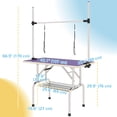 thumbnail image 3 of PawHut Adjustable Dog Grooming Table with 2 Safety Slings, Purple, 3 of 10