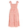 thumbnail image 3 of Women‘s Summer Boho Spaghetti Strap Square Neck Floral Ruffle A Line Beach Long Maxi Swing Dress Sundress, 3 of 5