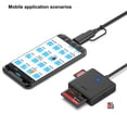 thumbnail image 3 of Memory Card Reader,BENFEI 4in1 USB USB-C to SD Micro SD MS CF Card Reader Adapter Compatible with iPhone 15 Pro/Max, MacBook Pro/Air 2023, iPad Pro, iMac, S23, XPS 17, Surface Book 3 and More, 3 of 9