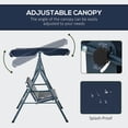 thumbnail image 4 of Outsunny 3-Seat Patio Swing Chair with Adjustable Canopy Blue and White, 4 of 10