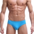 thumbnail image 1 of EOYWHK Men Cooling Silk Brief Low Rise Stretch Nylon Underwear Breathable Seamless Swim Trunks ,M-3XL, 1 of 7