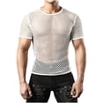 thumbnail image 1 of QIPOPIQ Men's T-Shirt Mesh Fishnet Sleeveless Undershirt Hollow Out Top Clearance, 1 of 5