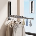 thumbnail image 1 of Porte-serviettes de Porte Pliable avec Ventouses / Étendoir en Fer Résistant à la Rouille pour Salle de Bain / Cintre Rétractable Gain de Place pour Serviettes et Vêtements, 1 of 6
