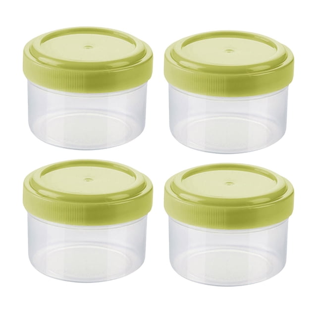 S SERENABLE 4Pcs Small Bottles Portable Food Storage Container Seasoning Bottles Round Green