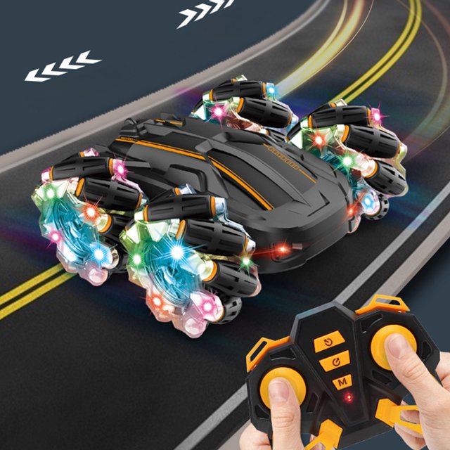 Drift Double-sided Spray Stunt Racing Light Remote Control Car, High-speed Children's Toy, 360 Degree Rotation, Lateral Movement, Indoor Outdoor Play, Holiday Birthday Gift