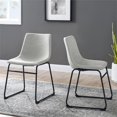 thumbnail image 2 of Walker Edison Faux Leather Dining Chairs, Grey (Set of 2), 2 of 4