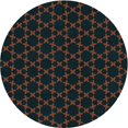 thumbnail image 1 of Ahgly Tapis Rond Lavable en Machine Intérieur Transitionnel Bleu Charbon, 7 Pieds Rond, 1 of 7
