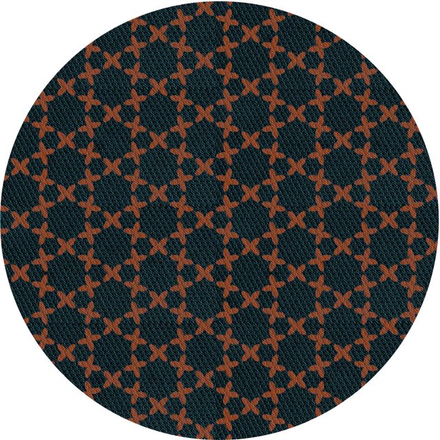 Ahgly Tapis Rond Lavable en Machine Intérieur Transitionnel Bleu Charbon, 7 Pieds Rond