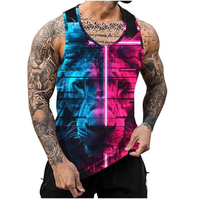 Birdeem Débardeur pour Hommes Gilets Imprimés Décontractés Sans Manches Col Rond T-Shirt Débardeurs