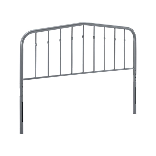 Modway Lennon Tête de Lit Réglable Moderne Style Ferme en Métal, Format Double, Gris