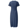 thumbnail image 4 of Tumotour Robe d'Été pour Femmes Robe Imprimée à Fleurs Robe à Manches Courtes Robe de Plage Décontractée Col Rond Longue Robe T-Shirt Voyage Vacances avec Poches, 4 of 4