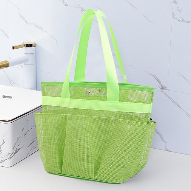 Home Textile Storage Optimized Mesh Shower Caddy for College Dorms with Expanded Pockets and Handles Portable Tote Bag for Toiletries Bathroom Camping and Travel