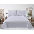 thumbnail image 4 of Marina Decoration Solid Embossed Pinsonic Coverlet Bedspread Bedding Ultra Soft Summer Quilt Set with Shams, White Color, 4 of 5