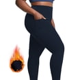 thumbnail image 4 of Timegard Plus Size Pants for Women Fall Winter Thick Stretch Yoga Pants Solid Color Leggings with Pockets, 4 of 7