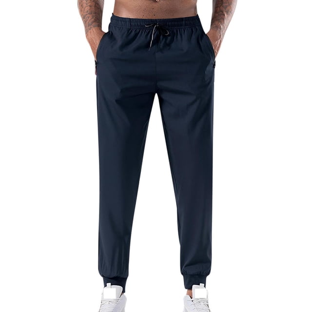 Dagugfen Pantalon Homme Taille Élastique Jambe Fuselée Ajusté Été Léger Décontracté Course Athlétique