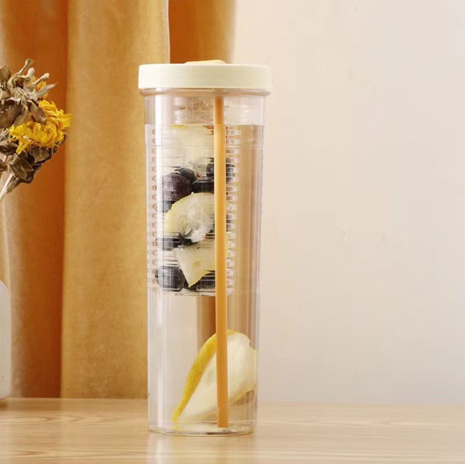 TopLLC High Value Cup Folding Straw Tea Separator Water Bottle Portable Dropresistant Water Bottle water bottle