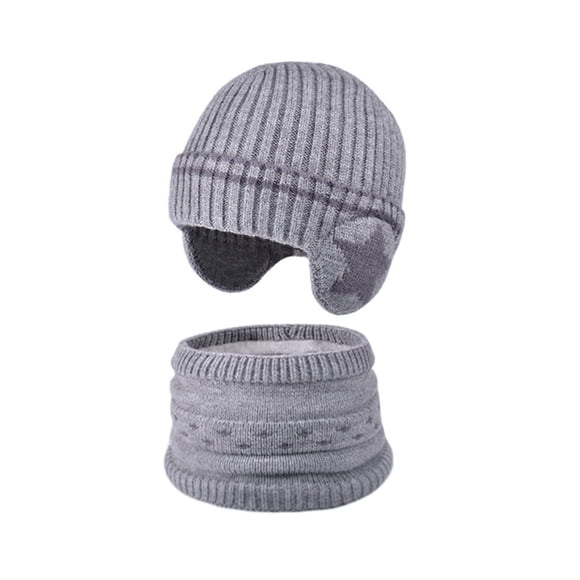 1PC Kids Winter Knitted Hats+Scarf Set Warm Cap for 5 14 Year Old Boys Girls