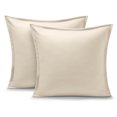 thumbnail image 1 of Bare Home Pillow Sham Set - Premium 1800 Collection - Double Brushed - Euro, Sand, 1 of 7