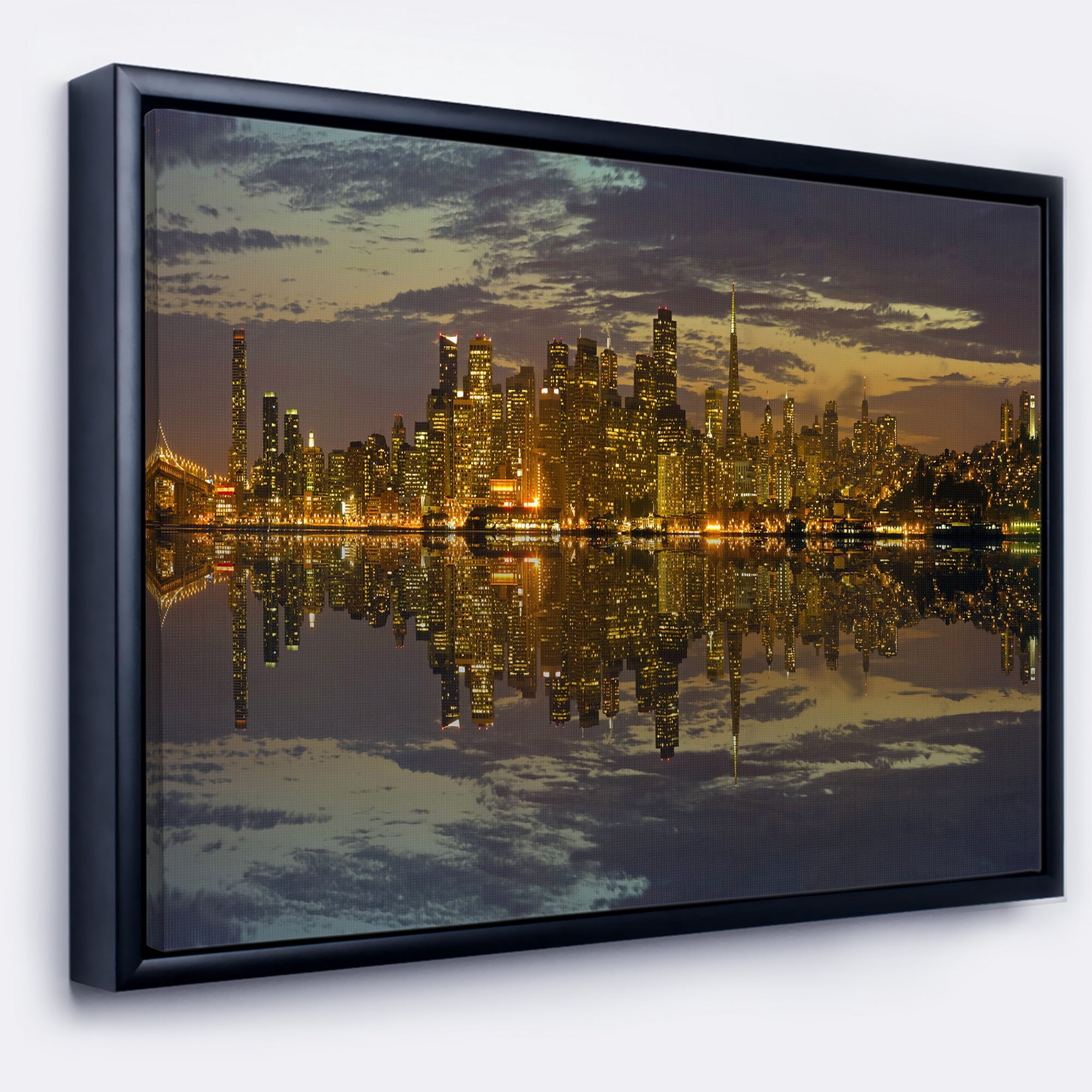 Design Art San Francisco Au Coucher Du Soleil Panorama  Sur Toile Encadrée