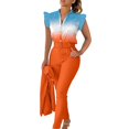 thumbnail image 1 of Kcodviy Combinaison Décontractée à Imprimé à Volants pour Femmes, Manches à Jambe Grand, Gilet, Chemise, Blouse, Robe Chandail, Tenue Décontractée, Pantalon Béton avec Ceinture, Ensemble de Robe de Soirée pour Femmes, Complets, 1 of 9